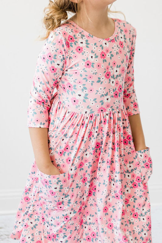 Azalea 3/4 Sleeve Pocket Twirl Dress by Mila & Rose