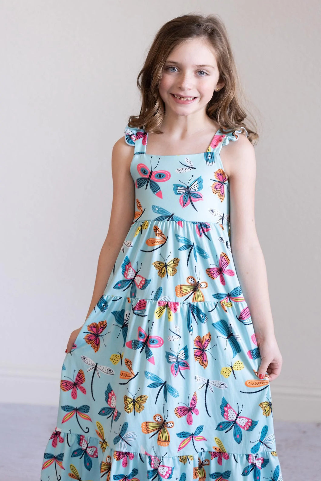 Little Flutters Ruffle Maxi Dress by Mila & Rose