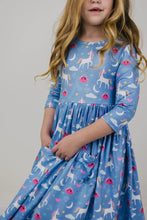 Load image into Gallery viewer, Blue Moon 3/4 Sleeve Pocket Twirl Dress by Mila &amp; Rose
