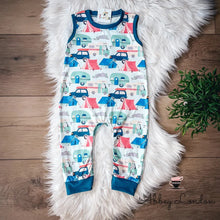 Load image into Gallery viewer, Trucks &amp; Tents Infant Romper by TwoCan
