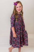 Load image into Gallery viewer, Flower Farm 3/4 Sleeve Pocket Twirl Dress by Mila &amp; Rose
