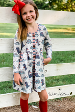 Load image into Gallery viewer, Dino Love Long Sleeve Pocket Dress
