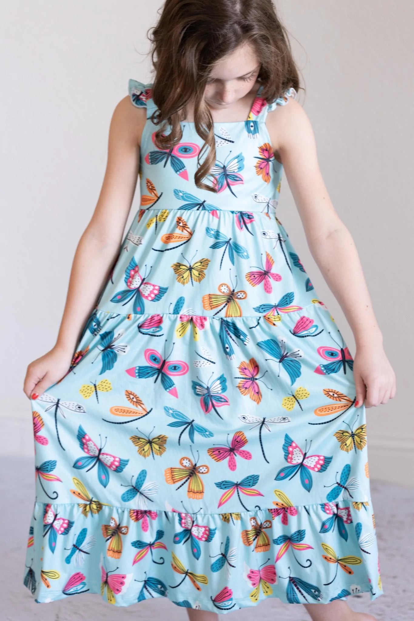 Little Flutters Ruffle Maxi Dress by Mila & Rose