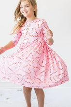 Load image into Gallery viewer, Candy Cane Twirl Dress by Mila &amp; Rose
