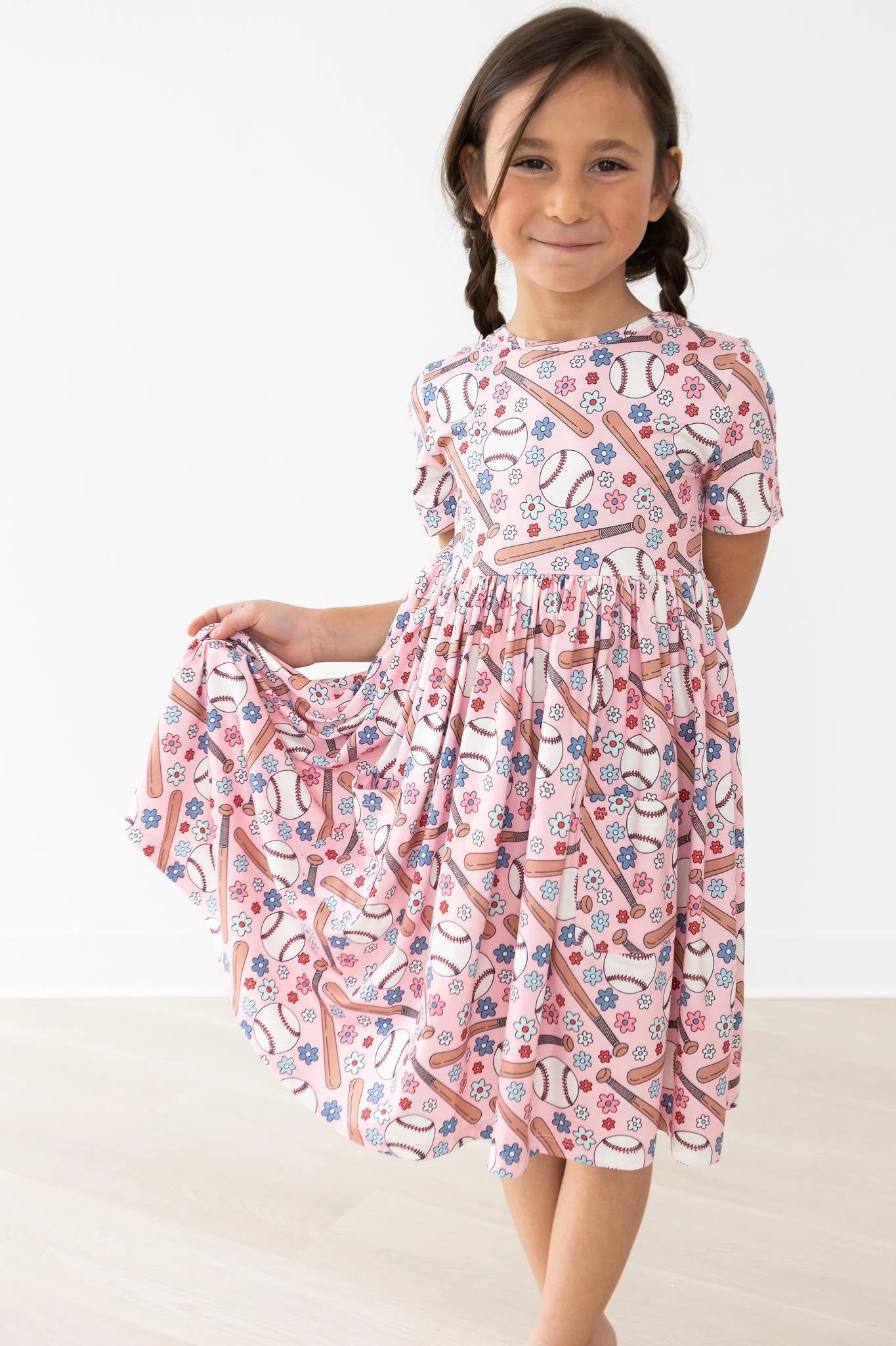 Batter Up Pocket Twirl Dress by Mila & Rose