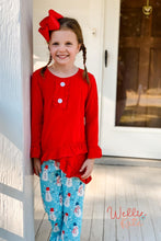 Load image into Gallery viewer, Happy Snowman Truffle Pant Set by Wellie Kate
