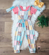 Load image into Gallery viewer, Patchwork Floral Overall Jumpsuit Set by Wellie Kate
