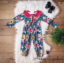 Load image into Gallery viewer, Fall Flowers Girl’s Infant Romper by Wellie Kate
