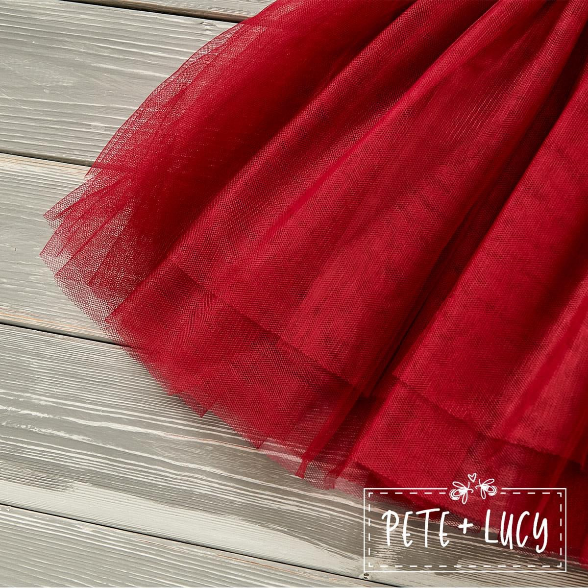 Burgundy Bees Tulle by Pete + Lucy