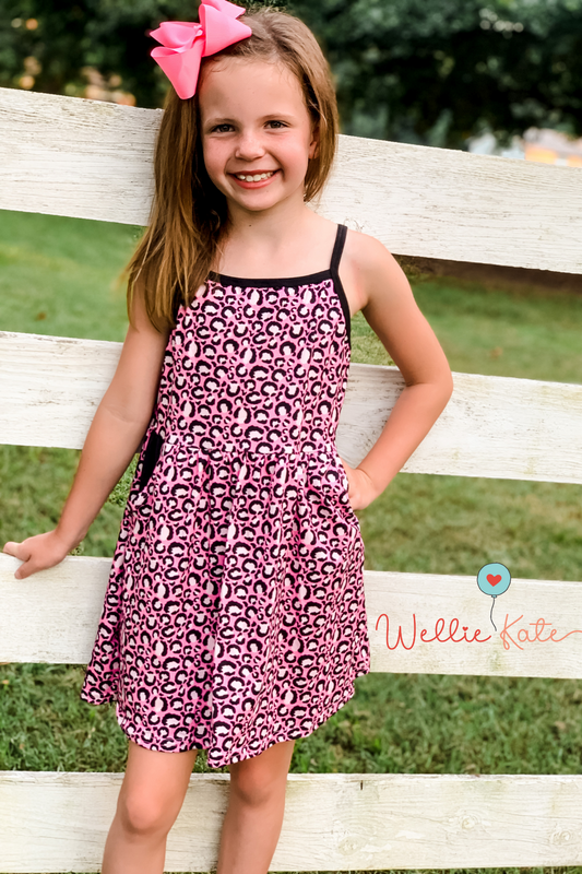 Pink Leopard Dress by Wellie Kate